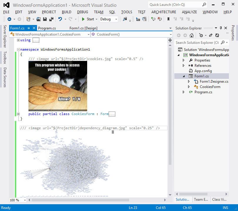 Images in code (Visual Studio 2012 with ImageComments)